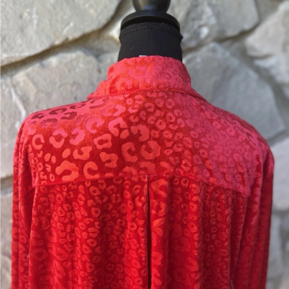 Ruby Rd Holiday Christmas Tunic Top XL 1X Red Embossed Velvet Excellent‎ - Picture 6 of 8